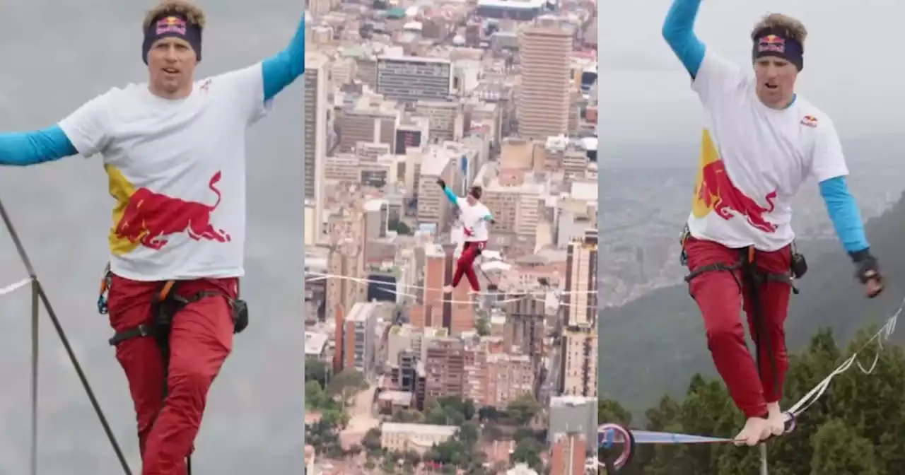 Impresionante: Hombre cruzó el cerro de Monserrate hasta el de Guadalupe sobre una cuerda, ¿cómo lo hizo?