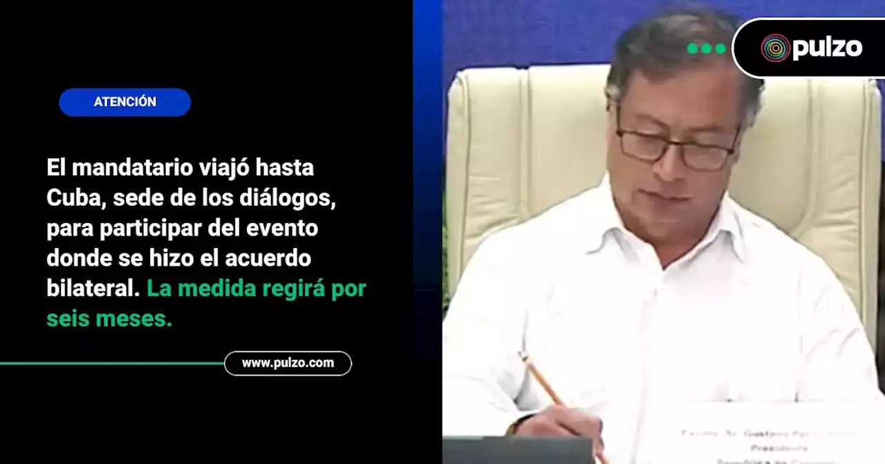 Petro llegó tarde, pero por fin estampó firma anunciando cese al fuego con el Eln - Pulzo