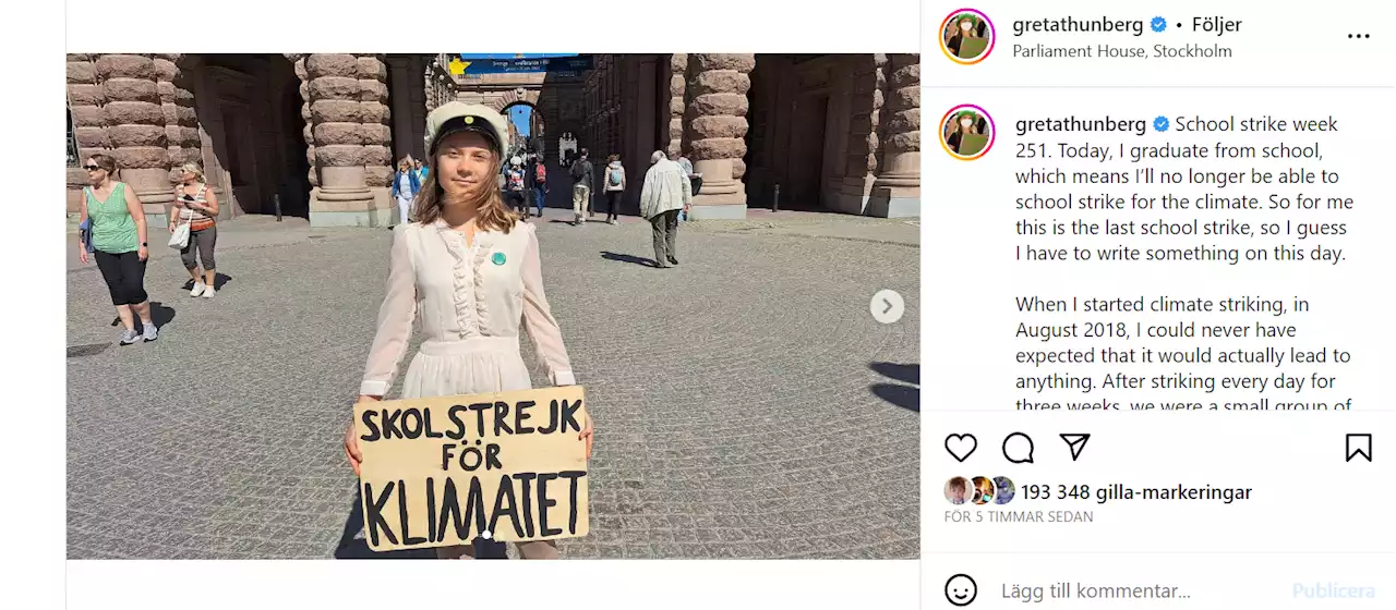 Greta Thunberg slutar skolstrejka för klimatet – och hyllas av Ukrainas president | Realtid