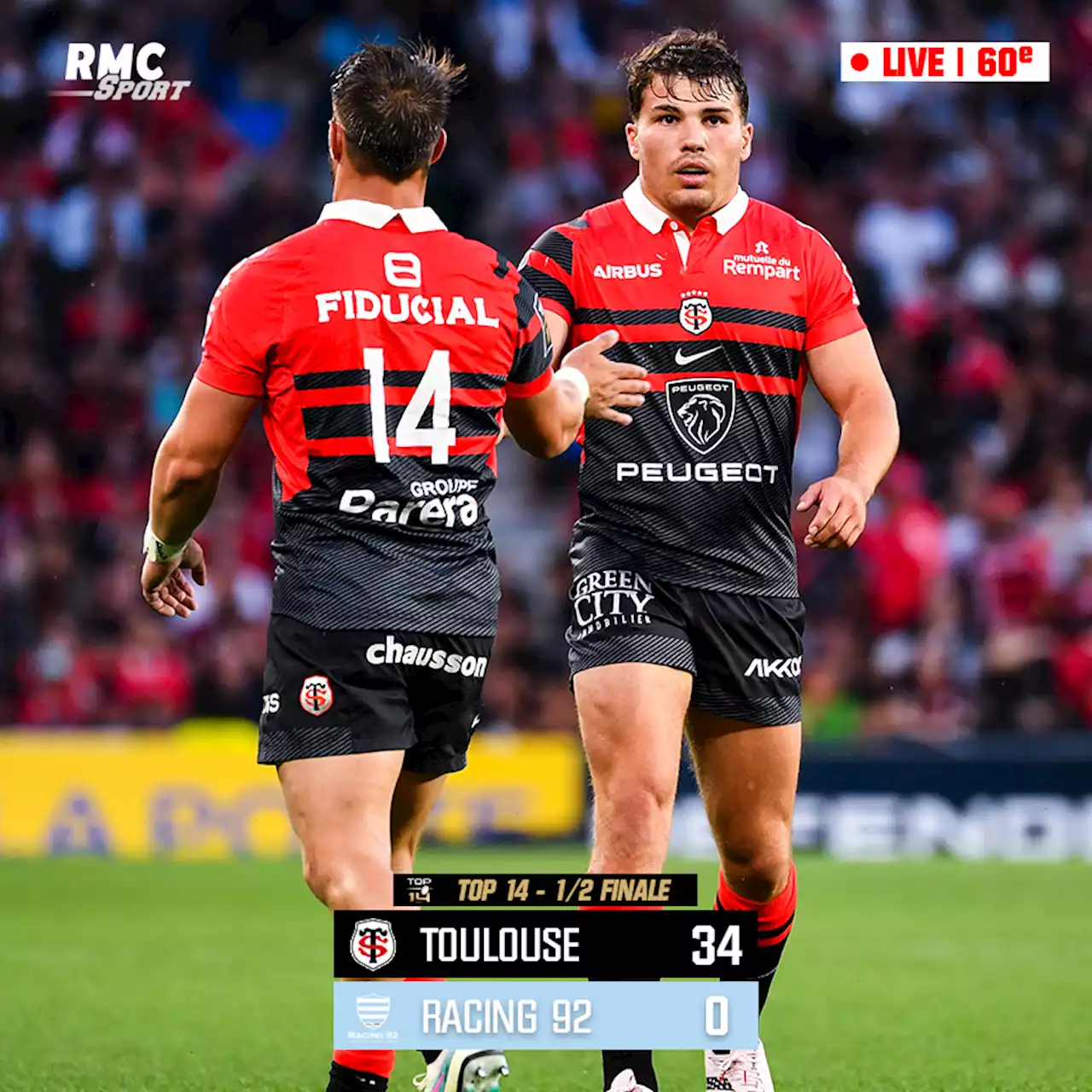 EN DIRECT - Toulouse-Racing: match cauchemar pour le Racing, Toulouse sur le chemin de la finale