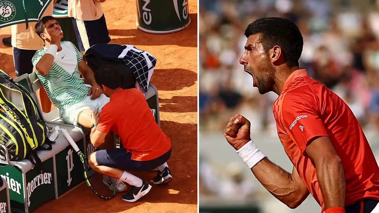 Tennis: Djokovic till final efter att Alcaraz skadat sig