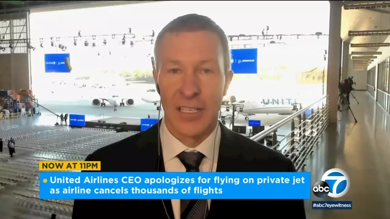 United CEO apologizes for flying private as airline cancels thousands of flights