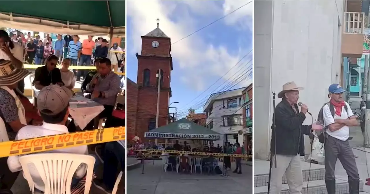 Campesinos de La Belleza, Santander, protestan por el mal estado de las vías rurales