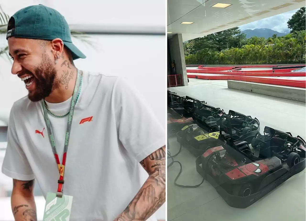 Neymar mostra coleção de karts personalizados de sua mansão em Mangaratiba