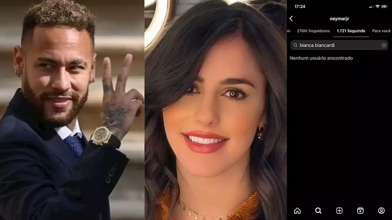 Neymar não segue nas redes a cunhada Bianca Biancardi, que o criticou por postura com sua irmã