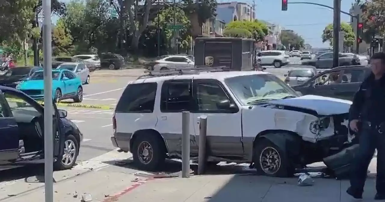 2 hospitalized following crash, shooting in San Francisco's Richmond District