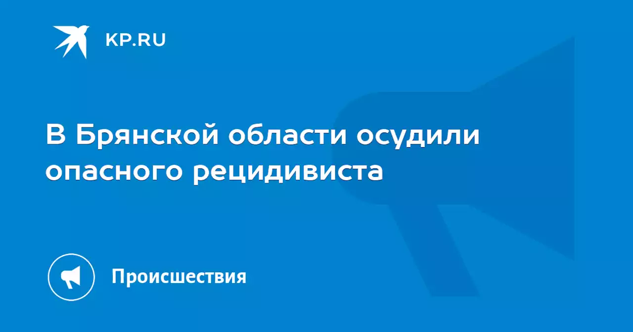 В Брянской области осудили опасного рецидивиста