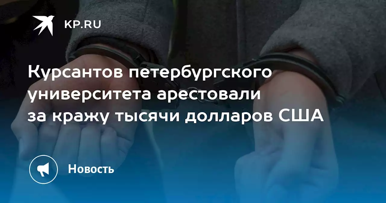 Курсантов петербургского университета арестовали за кражу тысячи долларов США