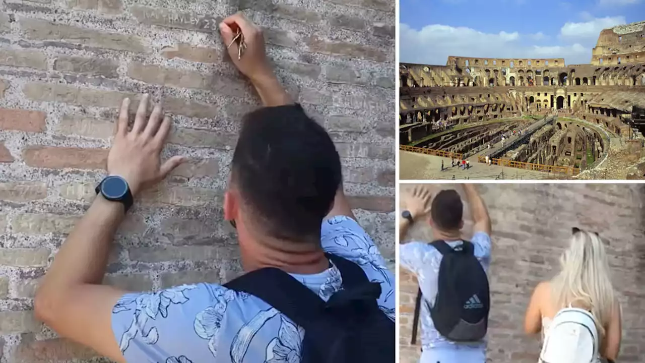 British vandal begs authorities for forgiveness after being identified carving names into Rome's ancient Colosseum