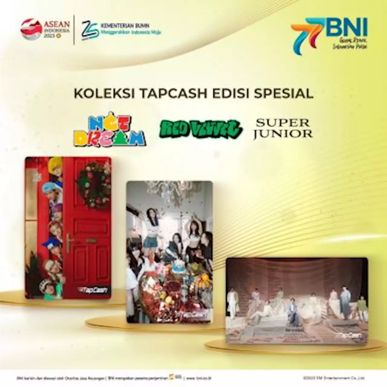 Rangkaian HUT ke 77, BNI Rilis TapCash Desain Spesial SUPER JUNIOR, Red Velvet dan NCT DREAM