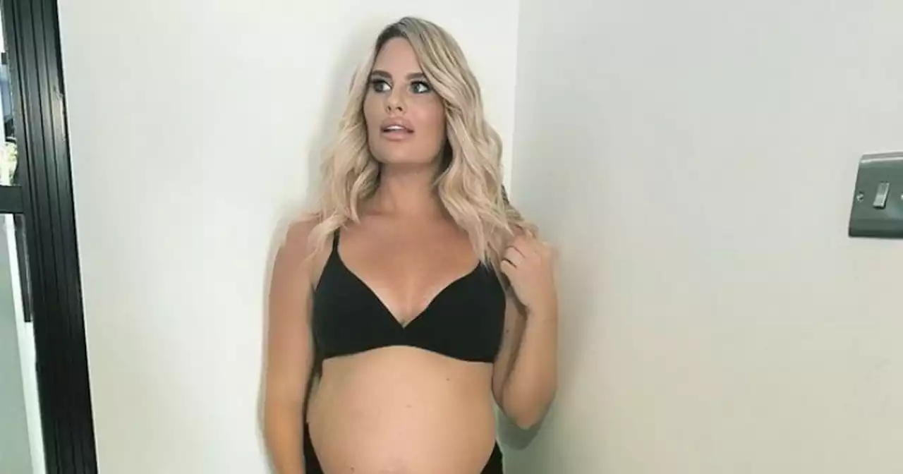 Danielle Armstrong shares she's set to welcome baby this month with bump snap