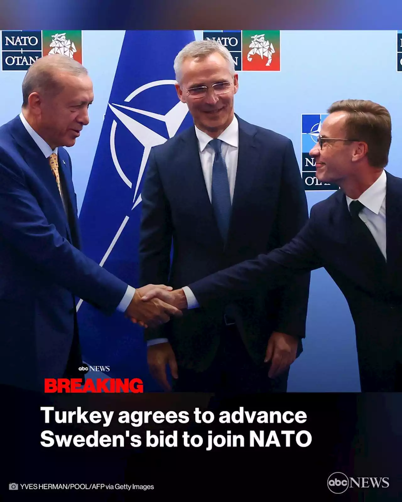 Turkey agrees to advance Sweden's bid to join NATO