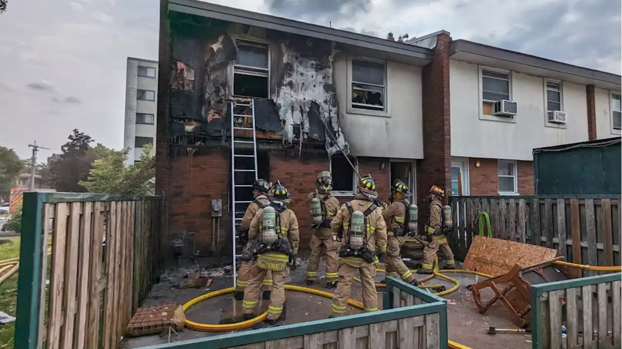 Firefighters tackle townhouse blaze in Lowertown