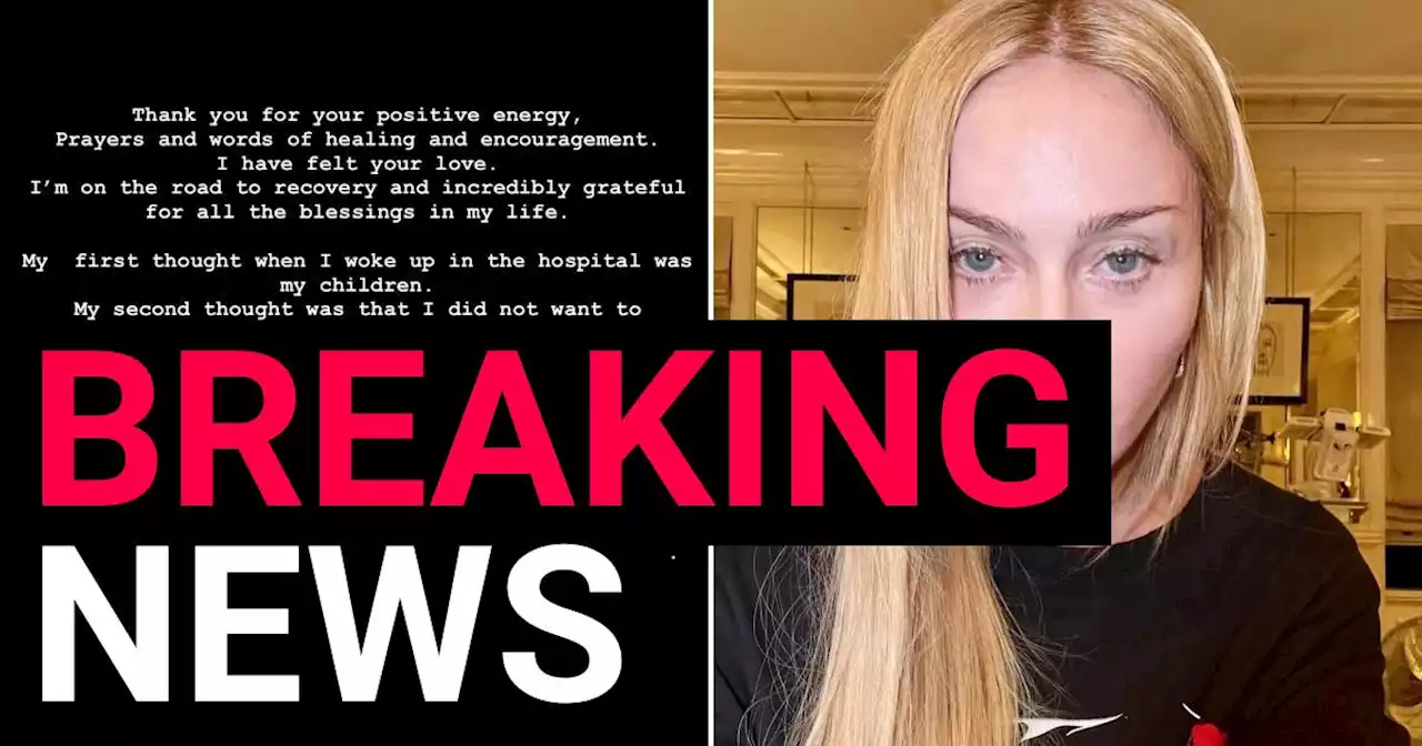 Madonna breaks silence since being hospitalised as she confirms tour plans