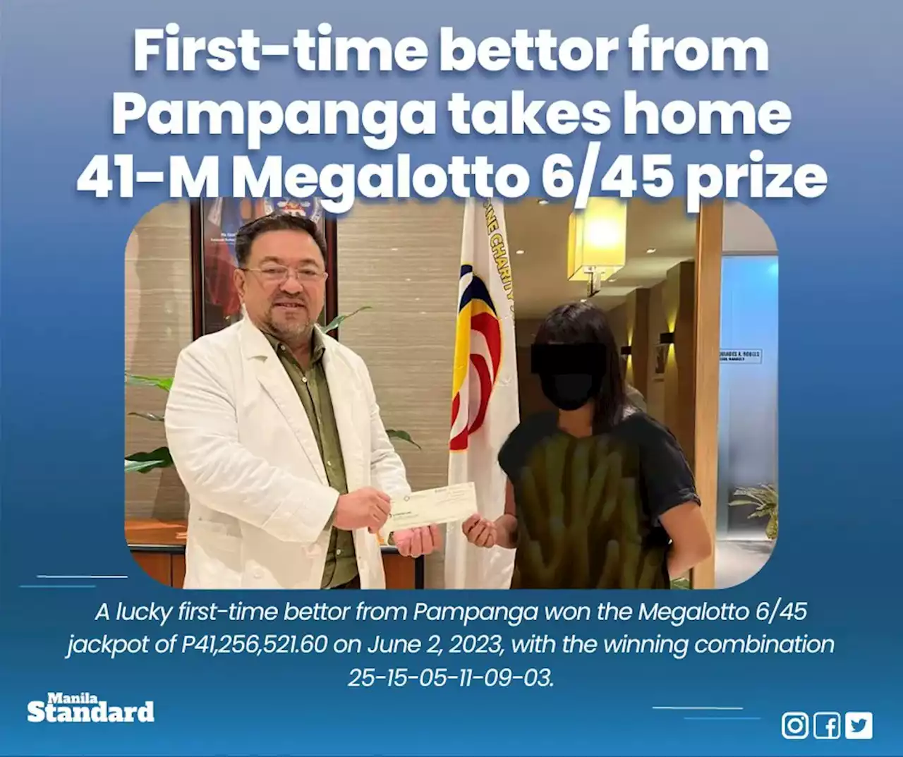 First-time bettor from Pampanga takes home 41-M Megalotto 6/45 prize