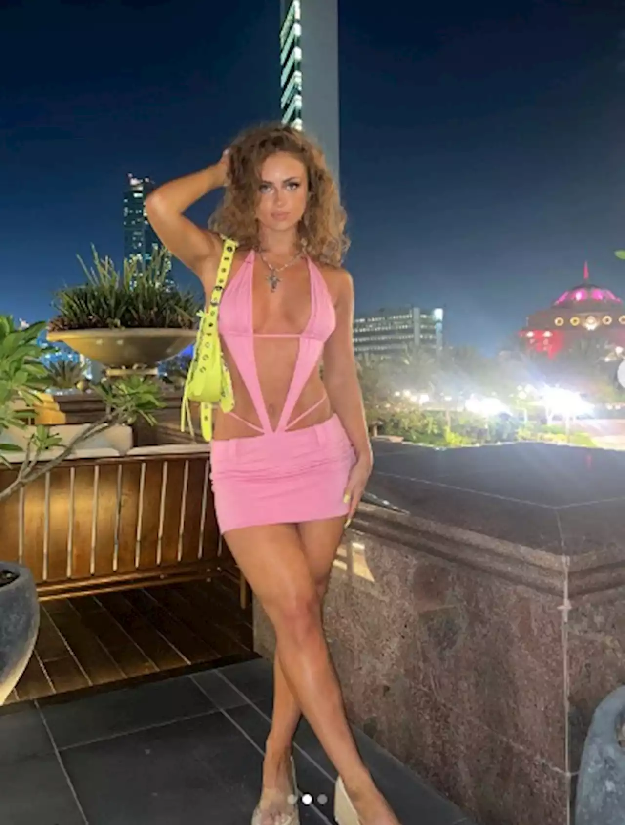 Maisie Smith stuns in tiny pink cut out dress as she celebrates 22nd birthday