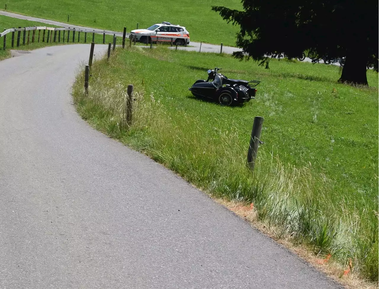 Gais AR: Motorradfahrer (64) bei Selbstunfall unbestimmt verletzt