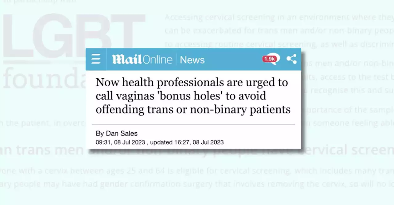 Are Health Professionals 'Urged' To Call Vaginas 'Bonus Holes' To Not Offend Trans Patients?