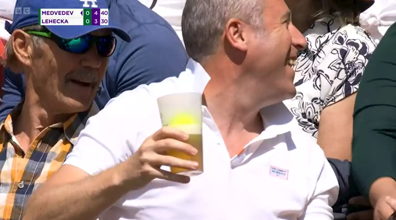 Wimbledon crowd in hysterics as ball lands in fan's pint during Daniil Medvedev win