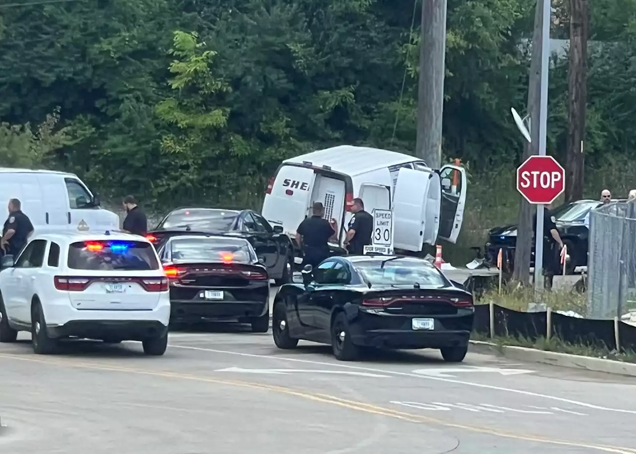 Heavy police presence near Criminal Justice Center following crash