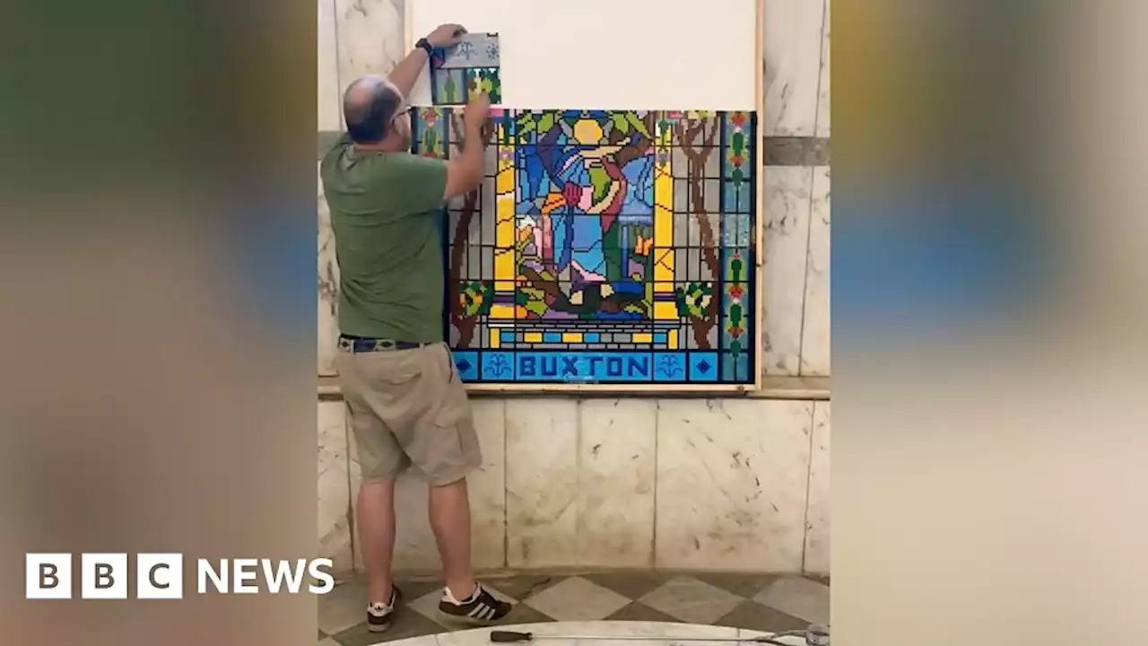 Man makes 'world first' Lego well dressing