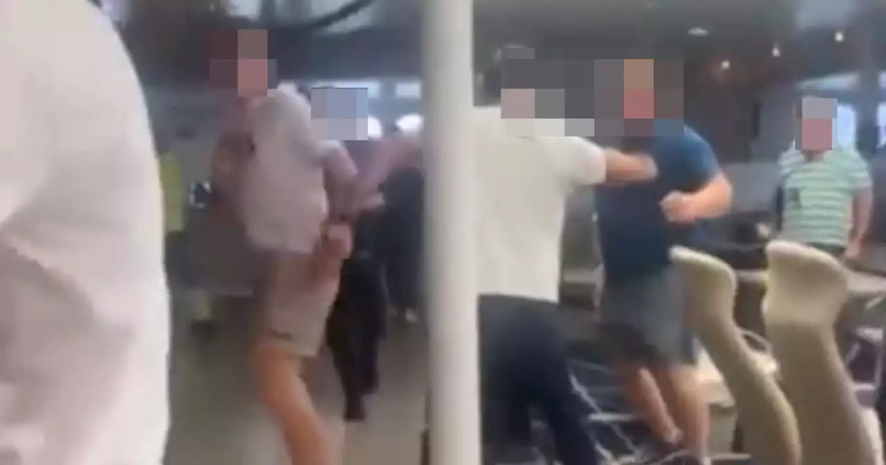 Mass brawl erupts on ferry crossing as terrified families look on