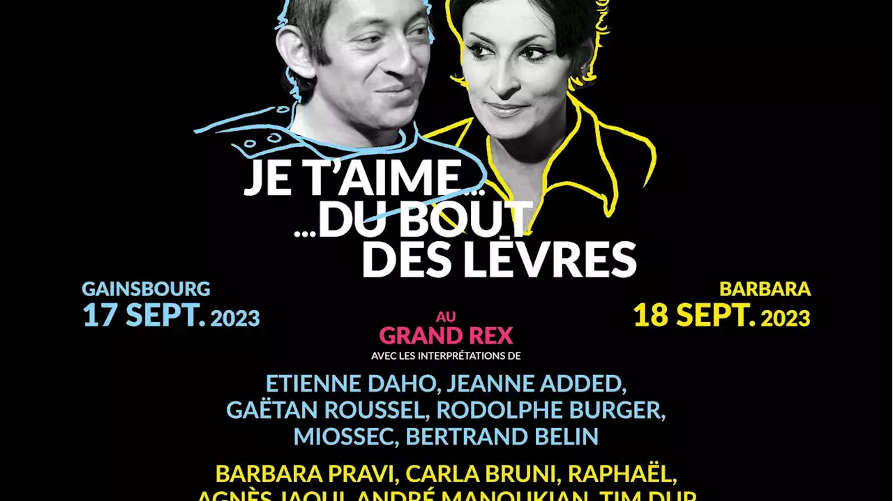 Le Grand Rex accueillera en septembre des concerts-hommages à Barbara et à Gainsbourg avec Etienne Daho, Carla Bruni, Miossec et Bertrand Belin