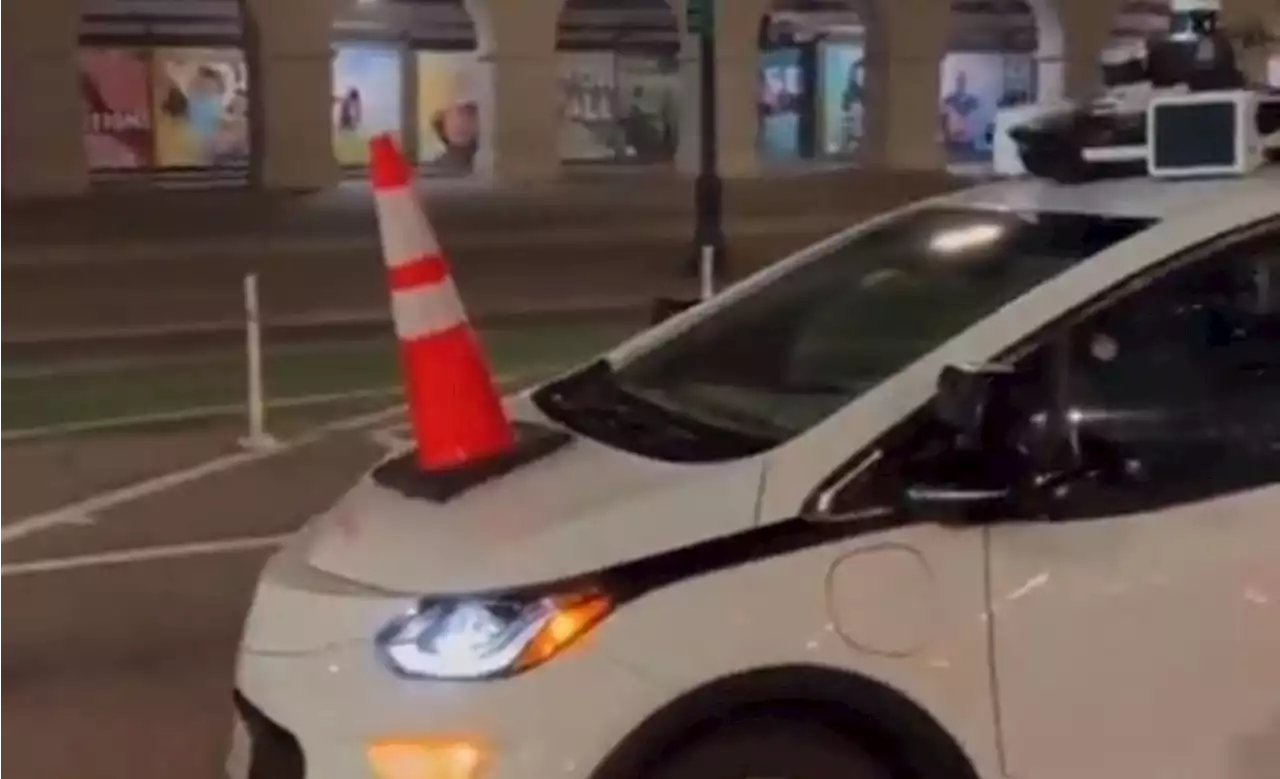 Annoyed Residents Disabling Self-Driving Cars by Placing Traffic Cones on Their Hoods