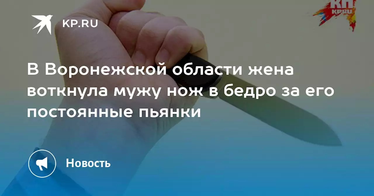 В Воронежской области жена воткнула мужу нож в бедро за его постоянные пьянки