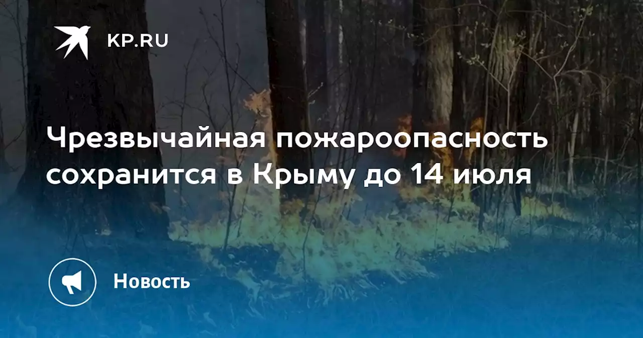 Чрезвычайная пожароопасность сохранится в Крыму до 14 июля