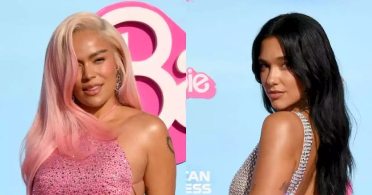 El emotivo encuentro entre Karol G y Dua Lipa en la premier de Barbie