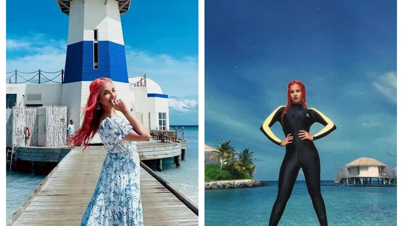 6 Potret Tasya Farasya Liburan di Maldives, Warna Rambut Bak Princess Ariel