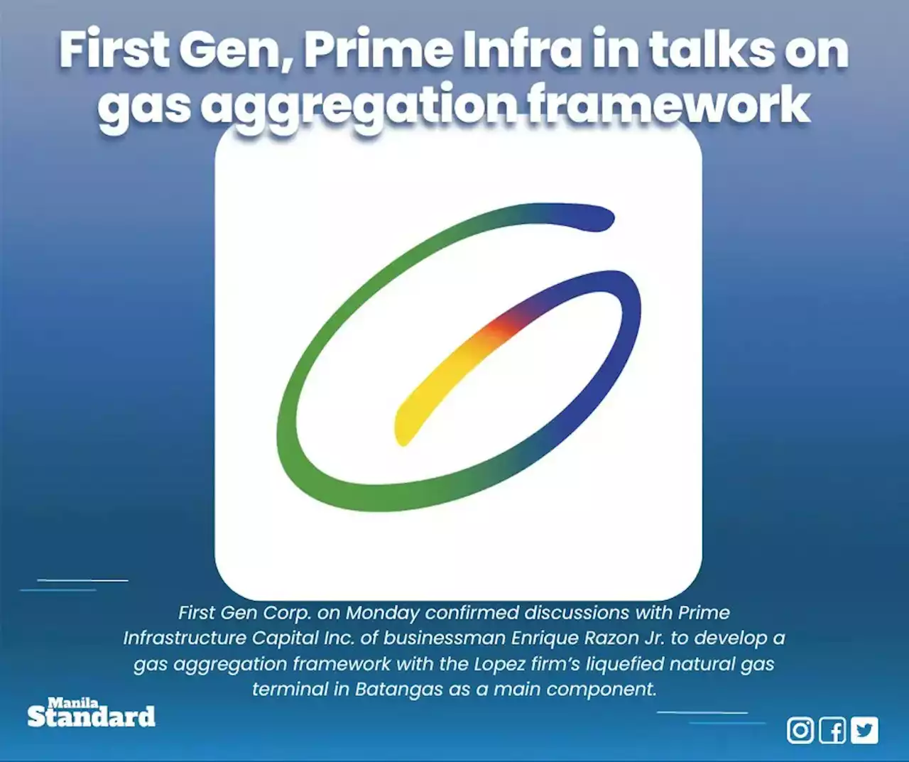 First Gen, Prime Infra in talks on gas aggregation framework