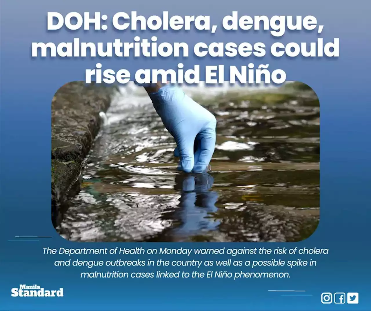 DOH: Cholera, dengue, malnutrition cases could rise amid El Niño