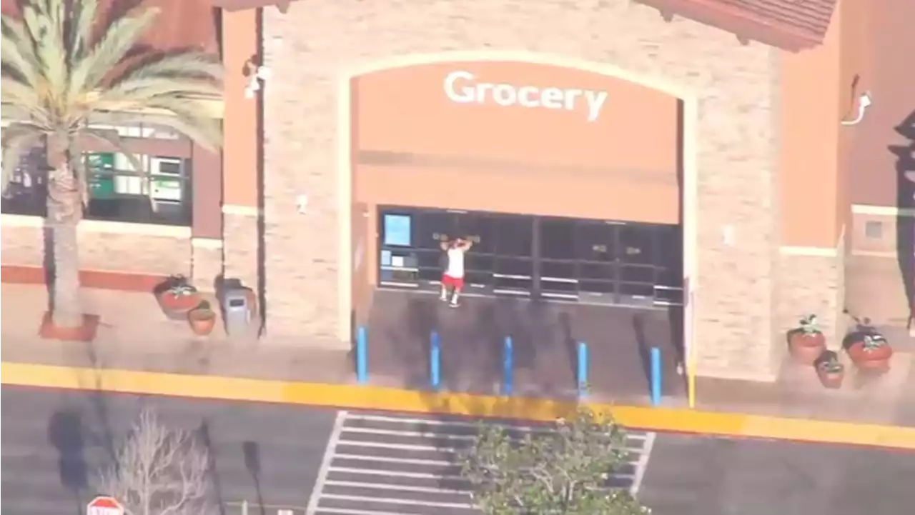 Watch: Pursuit driver struggles with locked doors at Rosemead Walmart