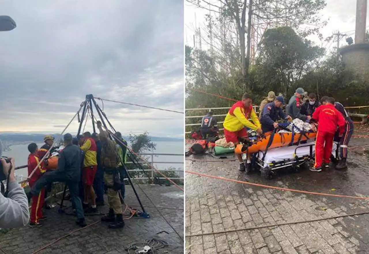 Vídeo: Homem cai ao tentar tirar foto em mirante de Florianópolis - SBT News