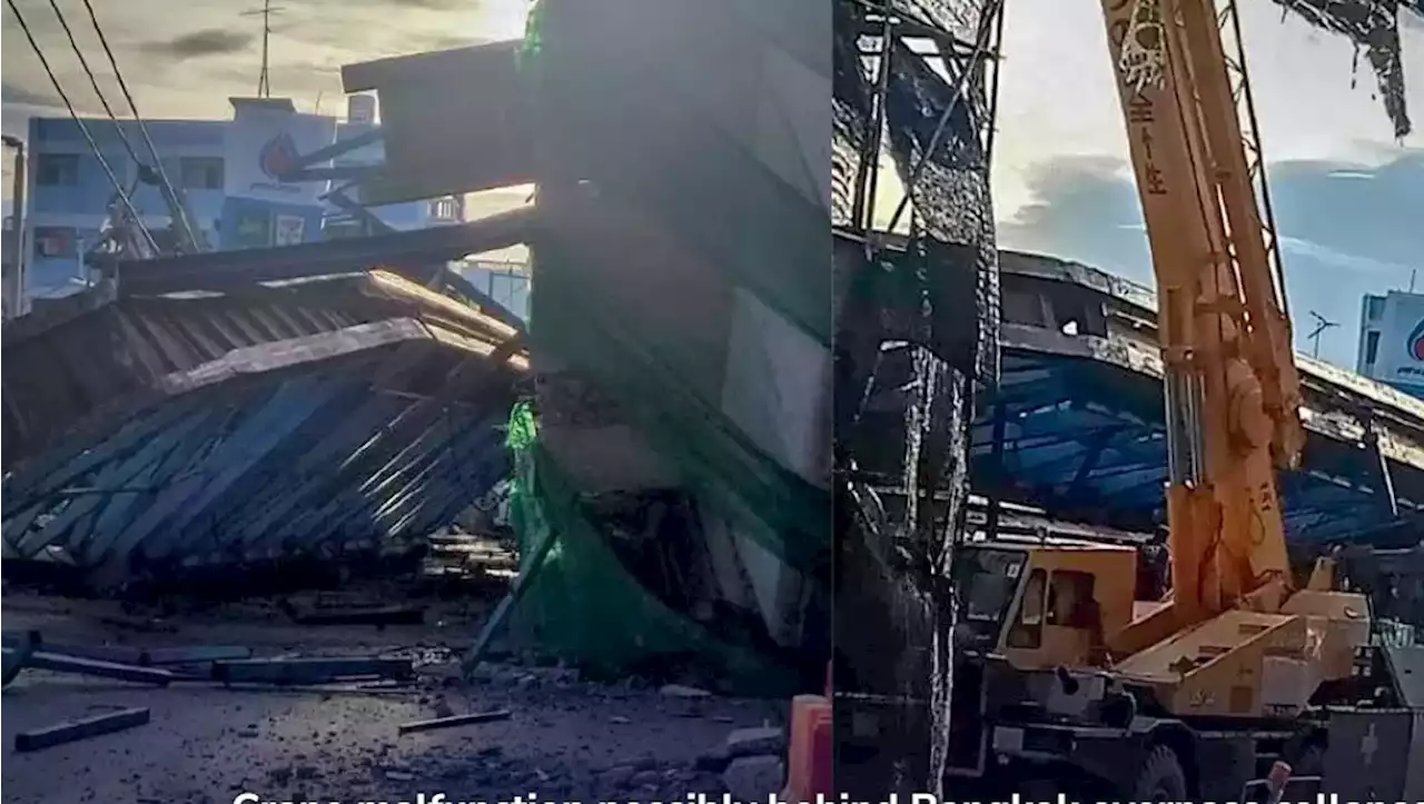 Crane malfunction possibly behind Bangkok overpass collapse that killed one injured eight