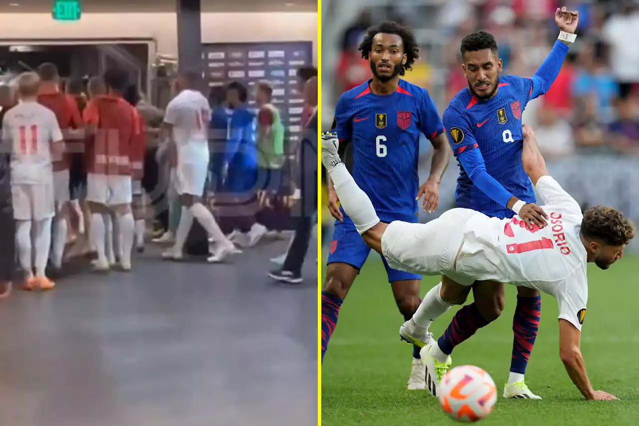 Arsenal man plays peacemaker as tunnel footage captures USA and Canada players brawling