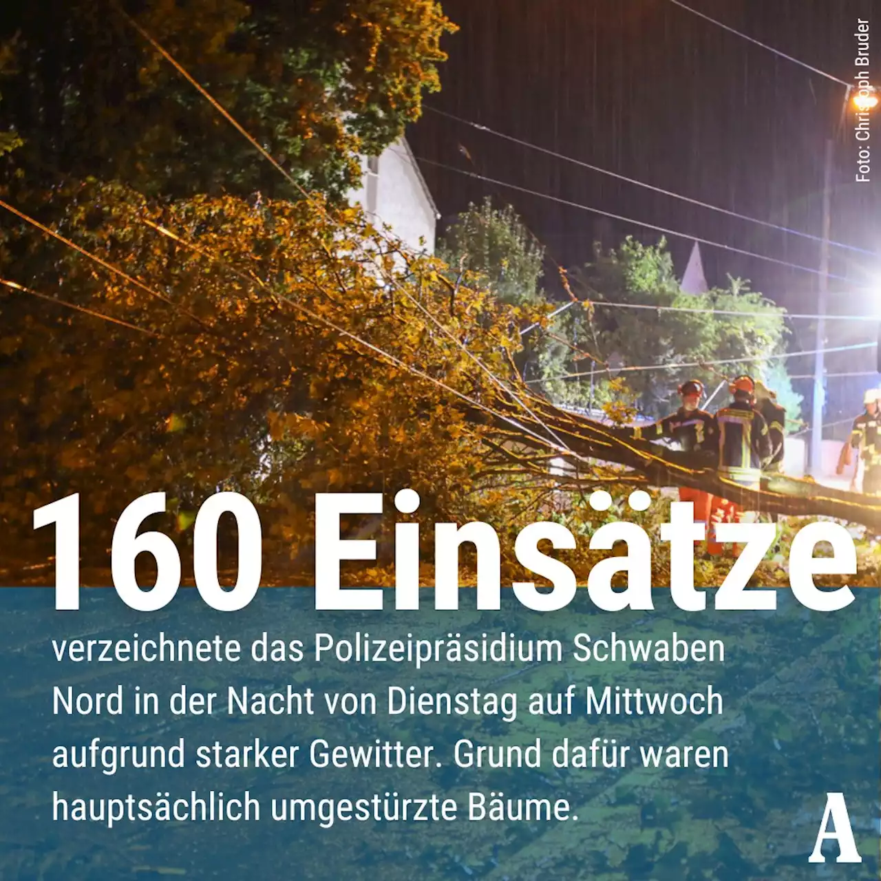 160 Polizei-Einsätze in der Nacht: Schweres Gewitter richtet Schäden in Augsburg an