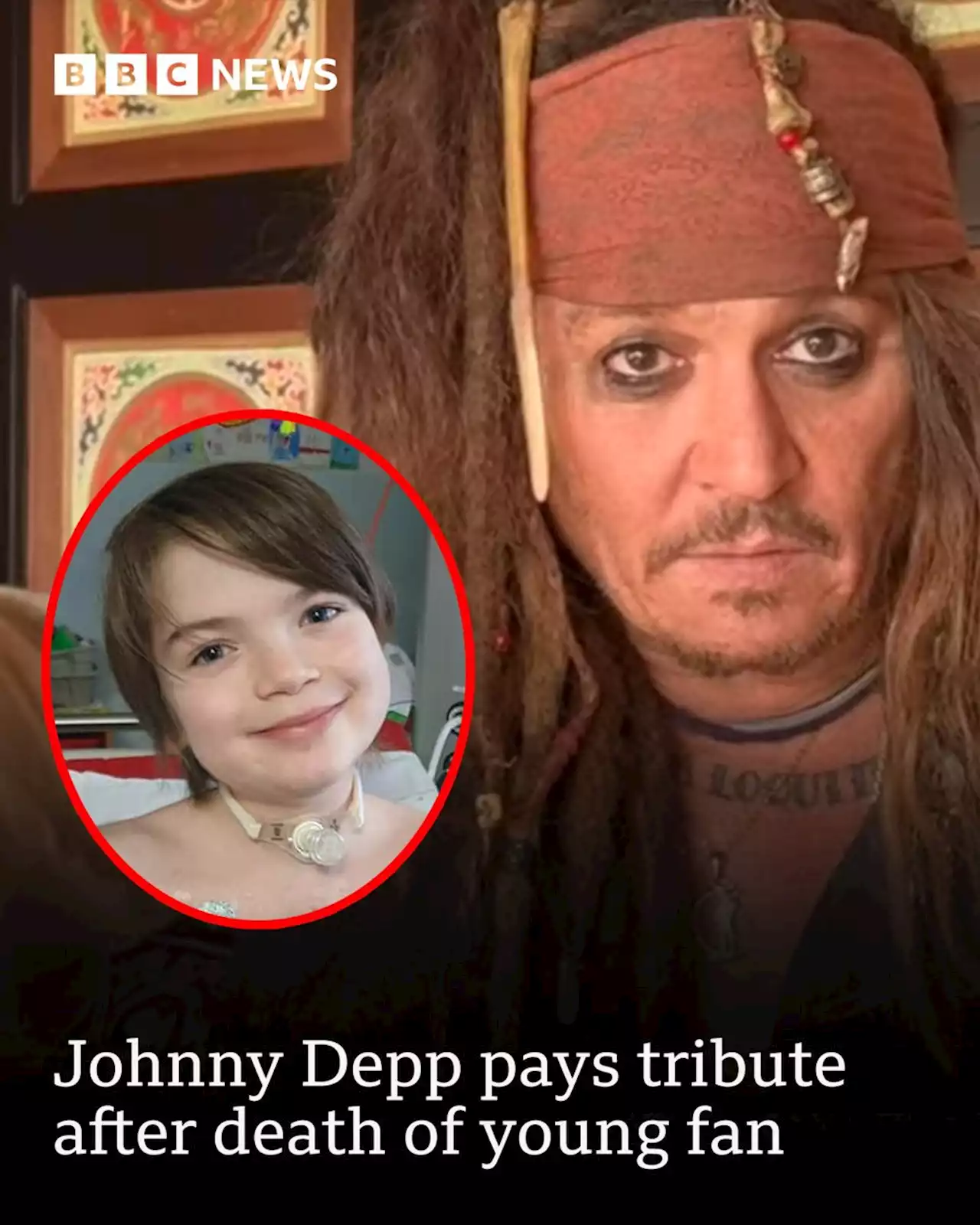 Pirates of the Caribbean star Johnny Depp pays tribute to young fan