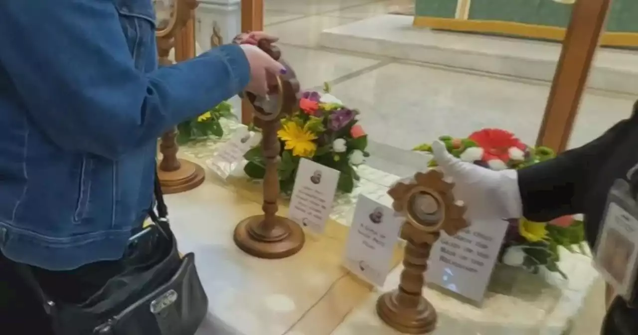 Holy relics of Padre Pio on display at Naperville's Saint Peter and Paul Catholic Church