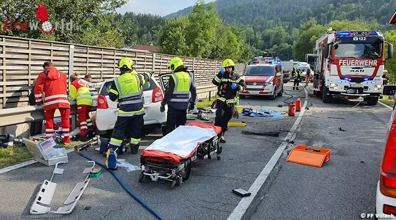 Ktn: Todesopfer bei Unfall auf der B86 zwischen Lkw und Pkw