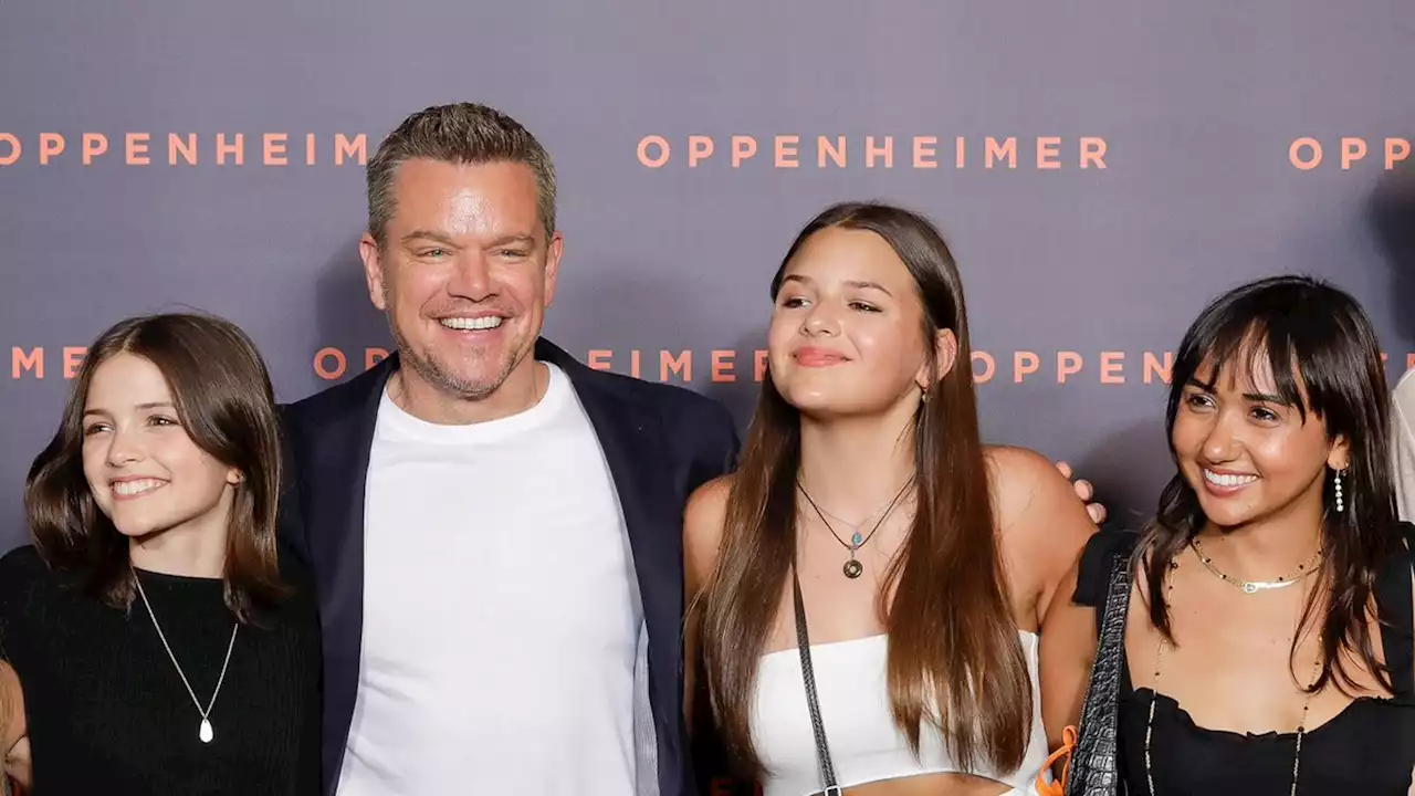 Matt Damon Hit the ‘Oppenheimer’ Red Carpet With 3 of His Daughters