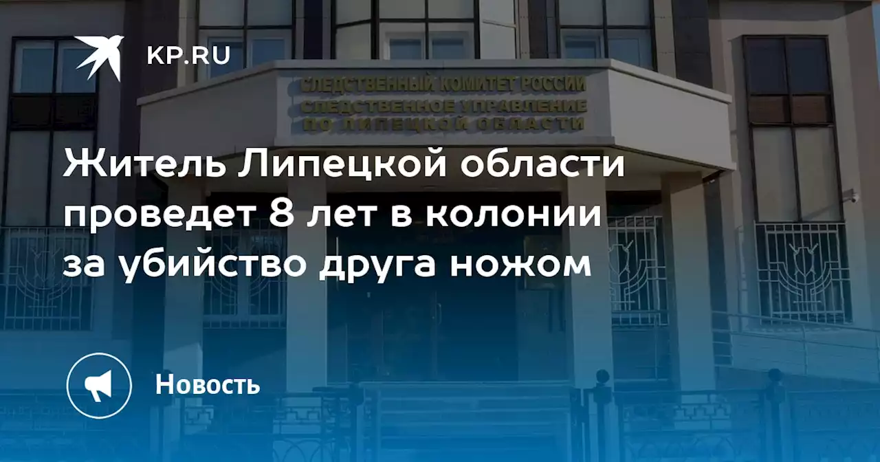 Житель Липецкой области проведет 8 лет в колонии за убийство друга ножом