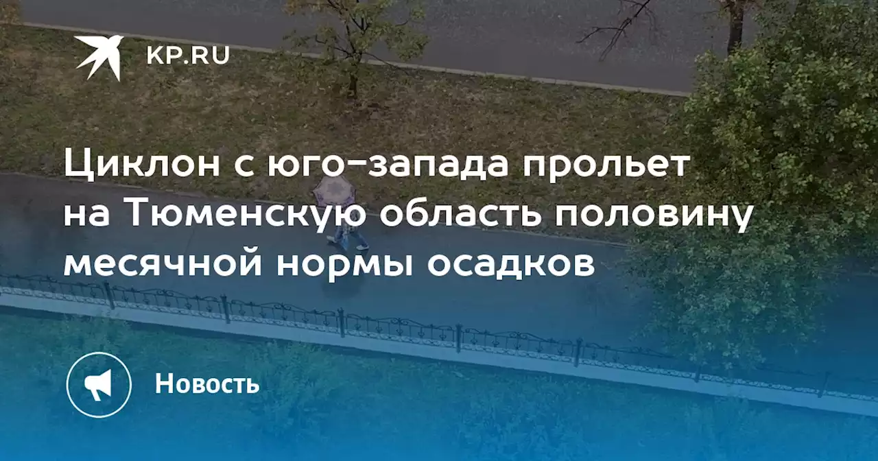 Циклон с юго-запада прольет на Тюменскую область половину месячной нормы осадков