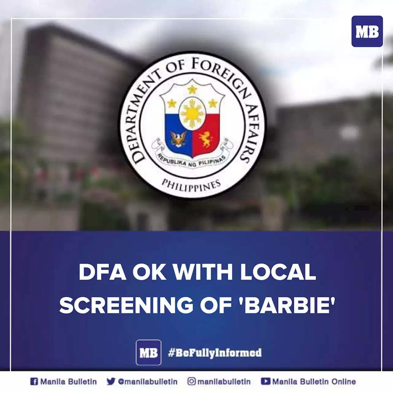 DFA OK with local screening of 'Barbie'