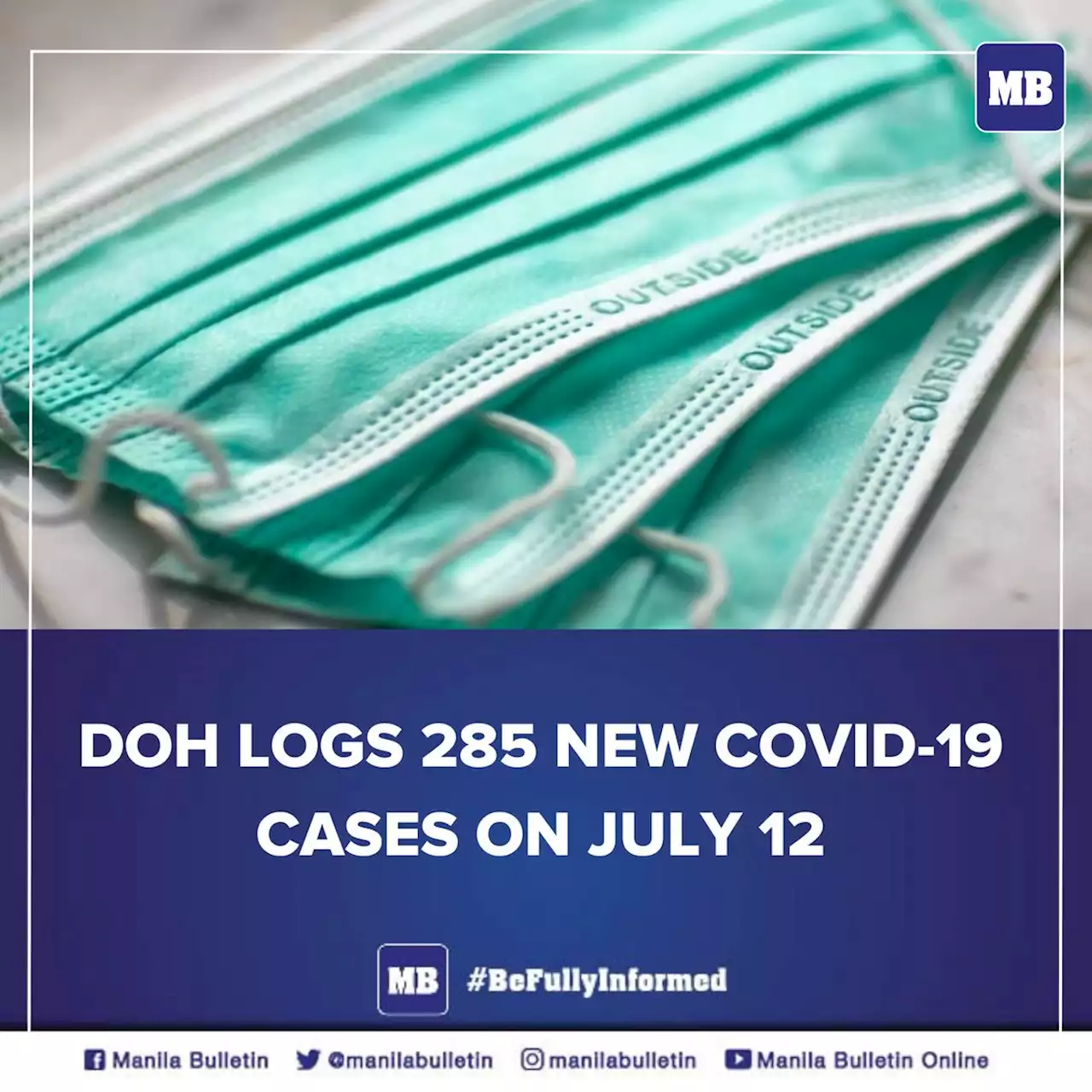 DOH logs 285 new Covid-19 cases on July 12