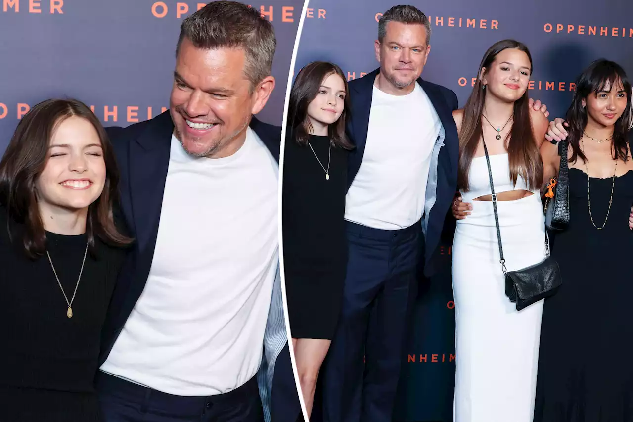 Matt Damon makes rare appearance with daughters at ‘Oppenheimer’ premiere