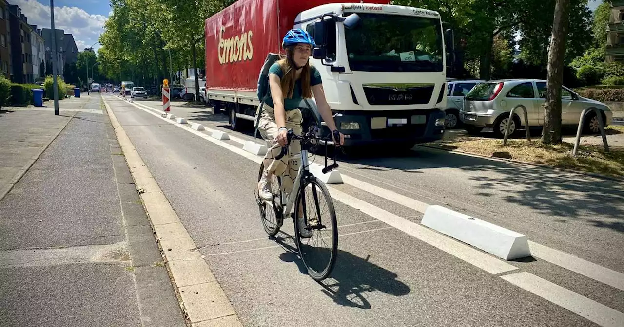 Umstrittene Fahrradroute mit Unfällen: So fährt es sich auf Mönchengladbachs erster Protected Bike Lane