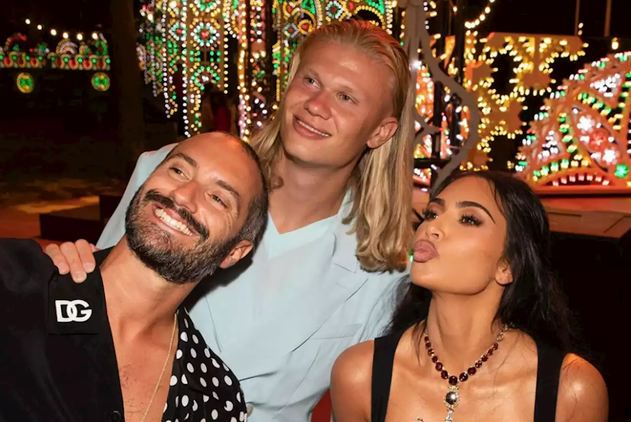 Fans say same thing as Kim Kardashian pictured with Erling Haaland after Arsenal 'curse'